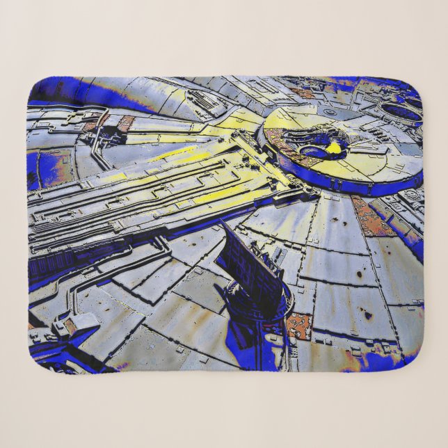 Spaceship  sherpa blanket (Front (Horizontal))