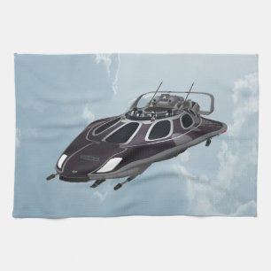 Spaceship Tea Towel