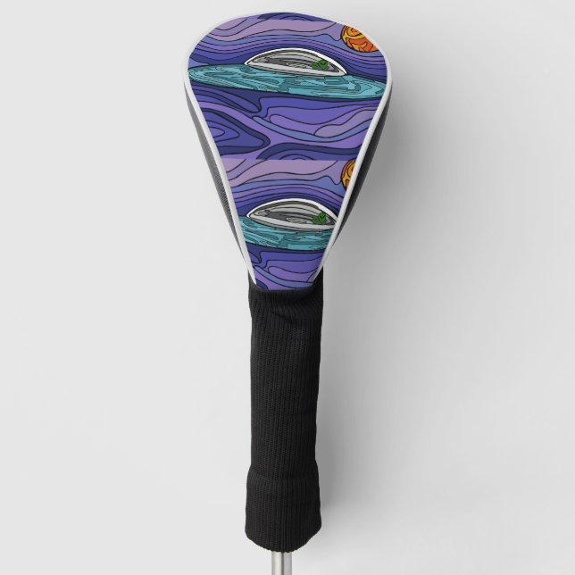 Spaceship UFO Alien UAP paranormal Golf Head Cover (Front)
