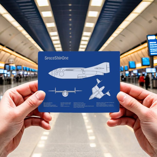 SpaceShipOne - Aeroplane Blueprint Plans ABD Postcard (Creator Uploaded)