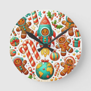 SpaceShuttle christmas Round Clock