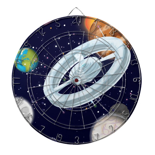 Spacestations and Planets Dartboard (Front)