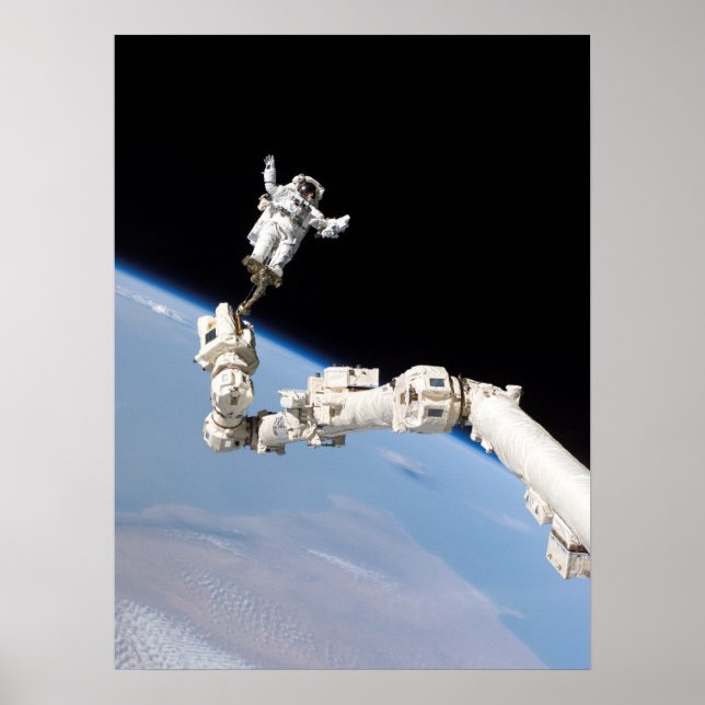 Spacewalk during STS-114 Shuttle Mission to ISS Poster (Front)