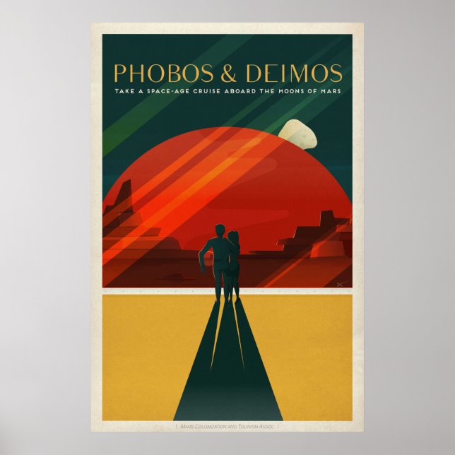 SpaceX Mars Phobos and Deimos Tourism Poster (Front)