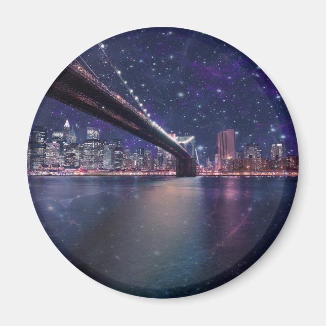 Spacey Manhattan Skyline Magnet (Front)