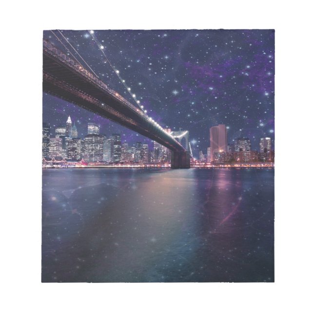 Spacey Manhattan Skyline Notepad (Front)