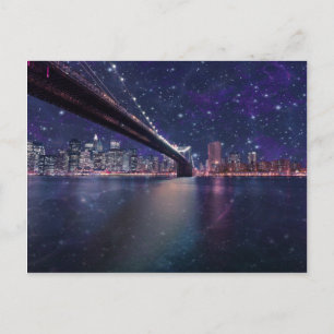Spacey Manhattan Skyline Postcard