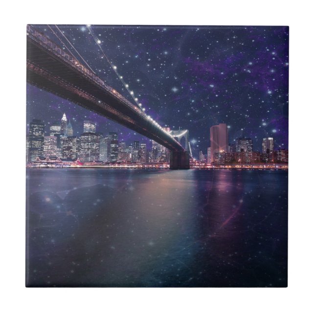 Spacey Manhattan Skyline Tile (Front)