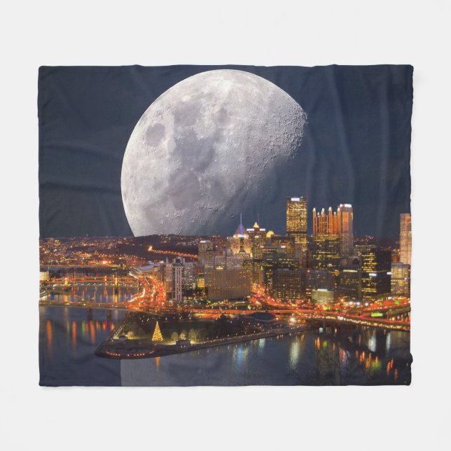 Spacey Pittsburgh Fleece Blanket (Front (Horizontal))