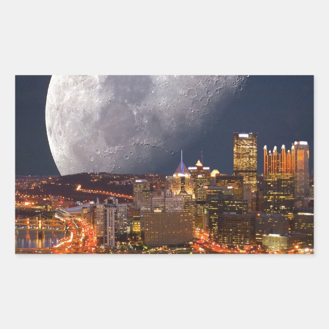 Spacey Pittsburgh Rectangular Sticker (Front)