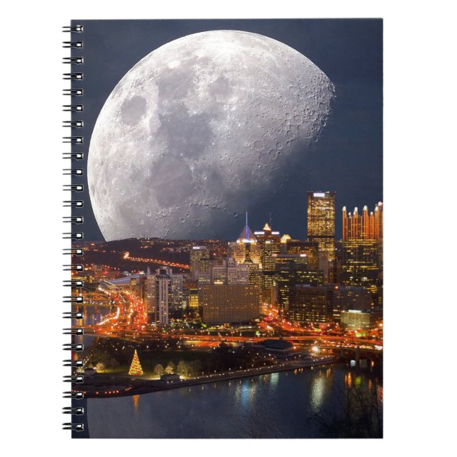 Spacey Pittsburgh Spiral Notebook (Front)