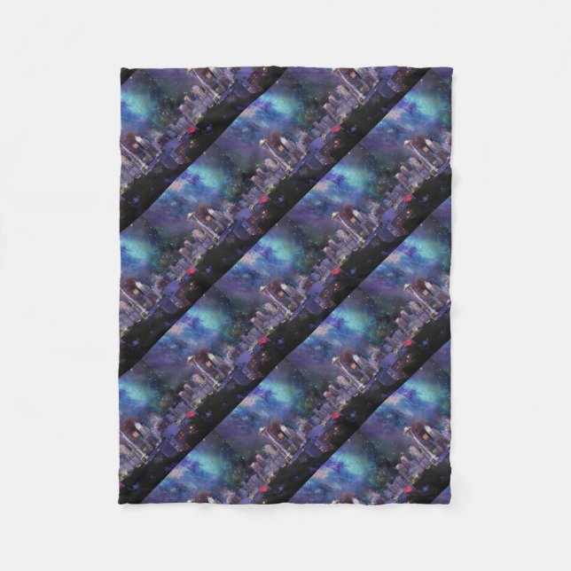 Spacey Seattle Fleece Blanket (Front)