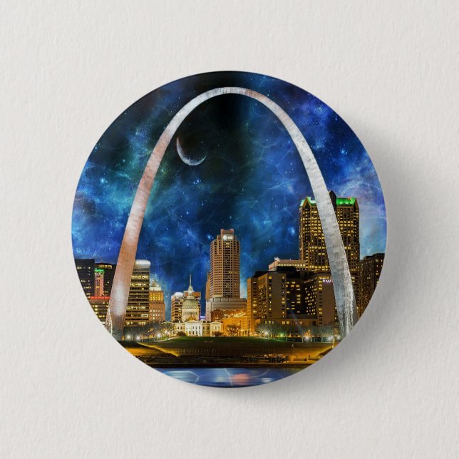Spacey St. Louis Skyline 6 Cm Round Badge (Front)