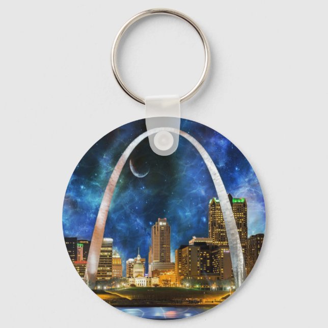 Spacey St. Louis Skyline Key Ring (Front)