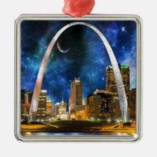 Spacey St. Louis Skyline Metal Tree Decoration