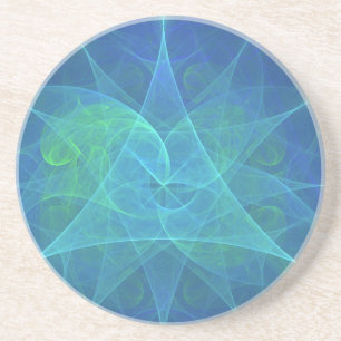 Spacial Harmony in Blue and Green Coaster