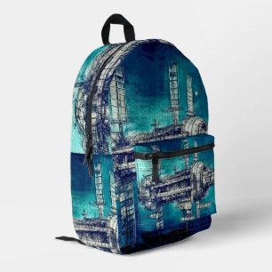 Spacial station printed backpack