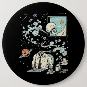 Spacing Out ADHD Skeleton 61 6 Cm Round Badge
