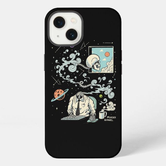 Spacing Out ADHD Skeleton 61 iPhone Case (Back)
