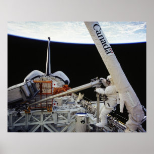 Spacwalk aboard Space Shuttle Columbia (STS-87) Poster