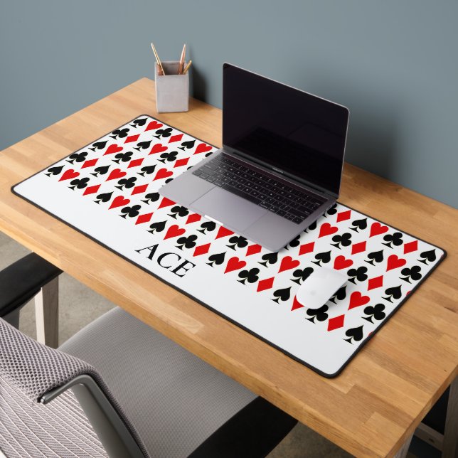 Spade, Diamond, Club, Heart Card Suits Lucky Desk Mat (Office 2)