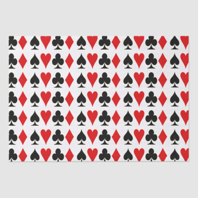 Spade, Diamond, Club, Heart Playing Card Suits Tissue Paper (Front)