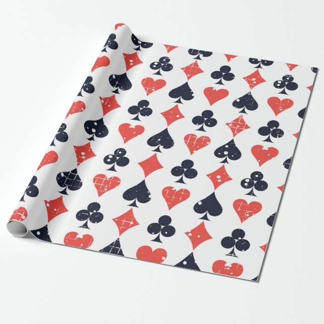 Spade, diamond, heart,club pattern wrapping paper (Unrolled)