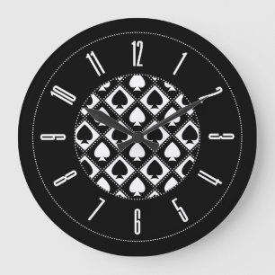 Spade Pattern Large Clock