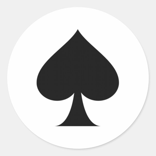 Spade symbol classic round sticker (Front)