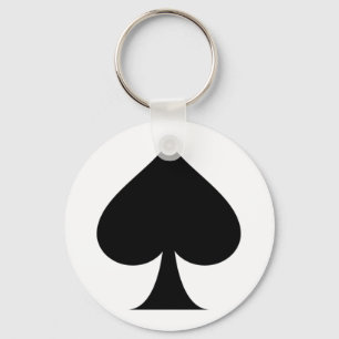 Spade symbol key ring