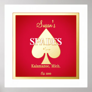 Spades Card Game Room Foil Accent Foil Prints