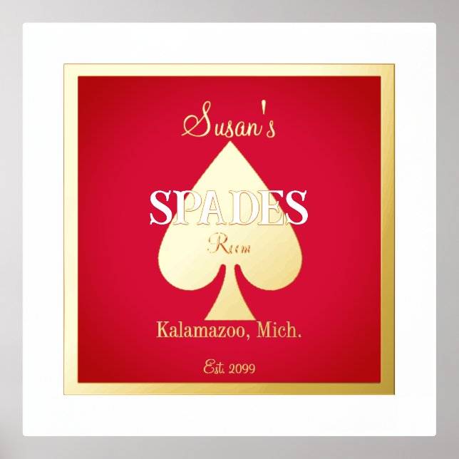 Spades Card Game Room Foil Accent Foil Prints (Front)