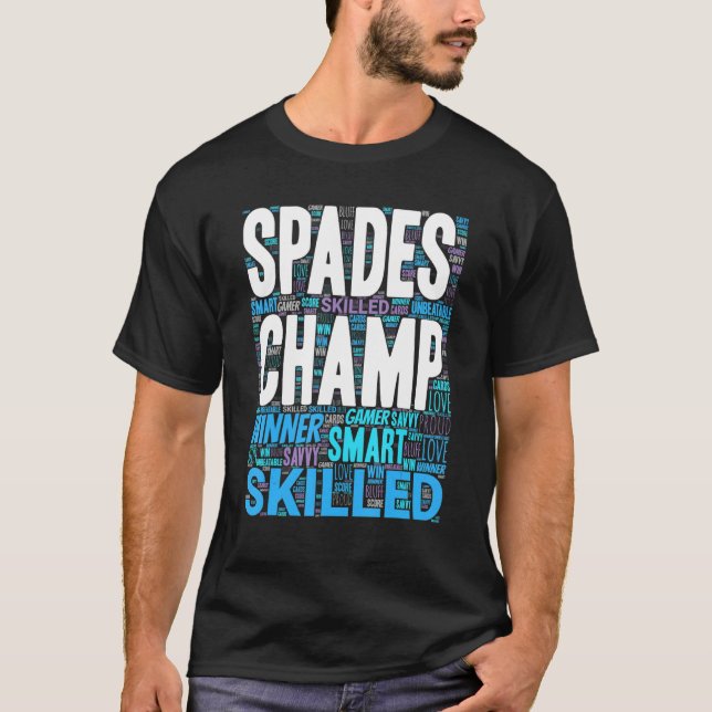 Spades Player Card Game Winner T-Shirt (Front)