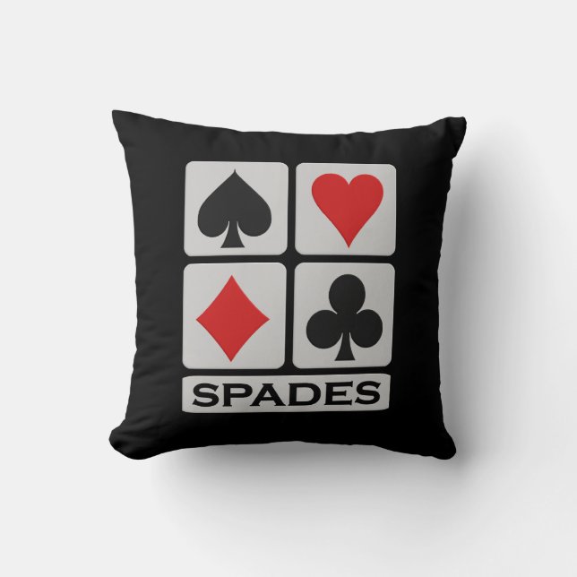 Spades Player throw pillow (Front)