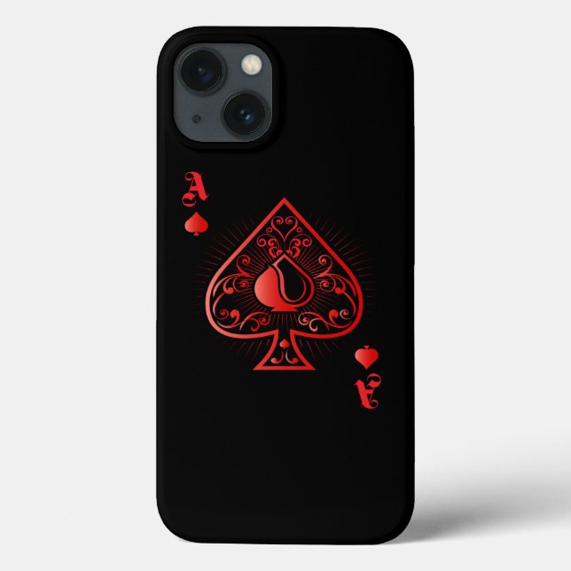Spades Poker Ace Casino Case-Mate iPhone Case (Back)