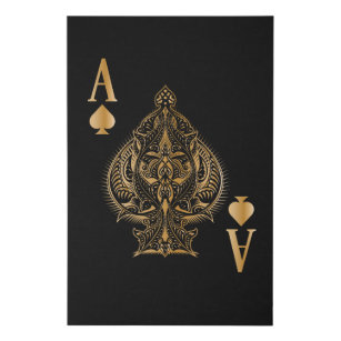 Spades Poker Ace Casino Faux Canvas Print