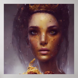 Spaghetti and Meatballs Goddess Poster