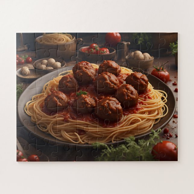 Spaghetti and Meatballs Jigsaw Puzzle (Horizontal)