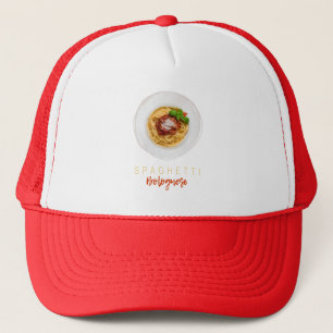 Spaghetti bolognese pasta noodle gourmet chef lugg trucker hat