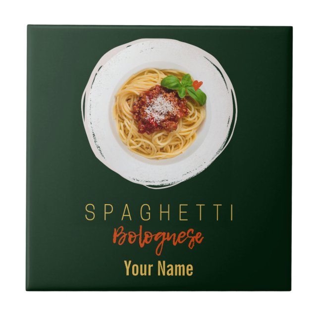 Spaghetti bolognese pasta noodle gourmet chef tile (Front)