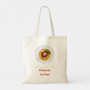 Spaghetti bolognese pasta noodle gourmet chef tote bag