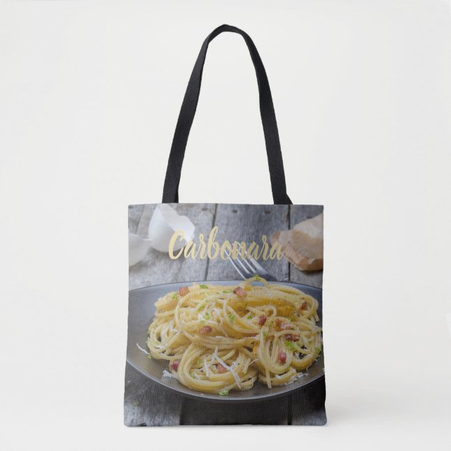 Spaghetti Carbonara Pasta with Bacon and Parmesan  Tote Bag (Front)
