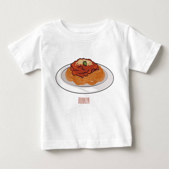  Spaghetti cartoon illustration Baby T-Shirt (Front)