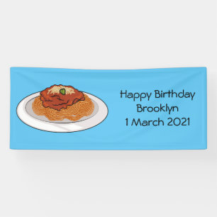 Spaghetti cartoon illustration Banner