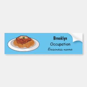 Spaghetti cartoon illustration Bumper Sticker