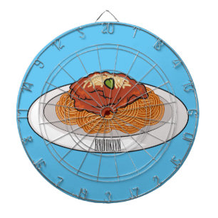 Spaghetti cartoon illustration Dartboard