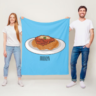  Spaghetti cartoon illustration Fleece Blanket