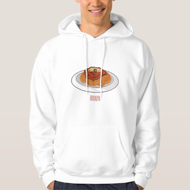  Spaghetti cartoon illustration Hoodie (Front)