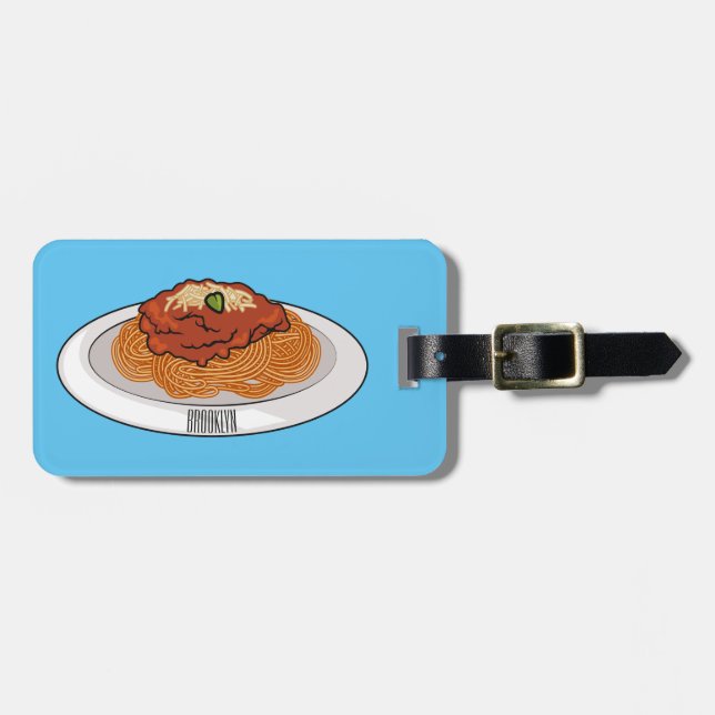  Spaghetti cartoon illustration Luggage Tag (Front Horizontal)