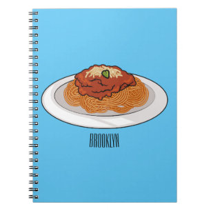  Spaghetti cartoon illustration Notebook